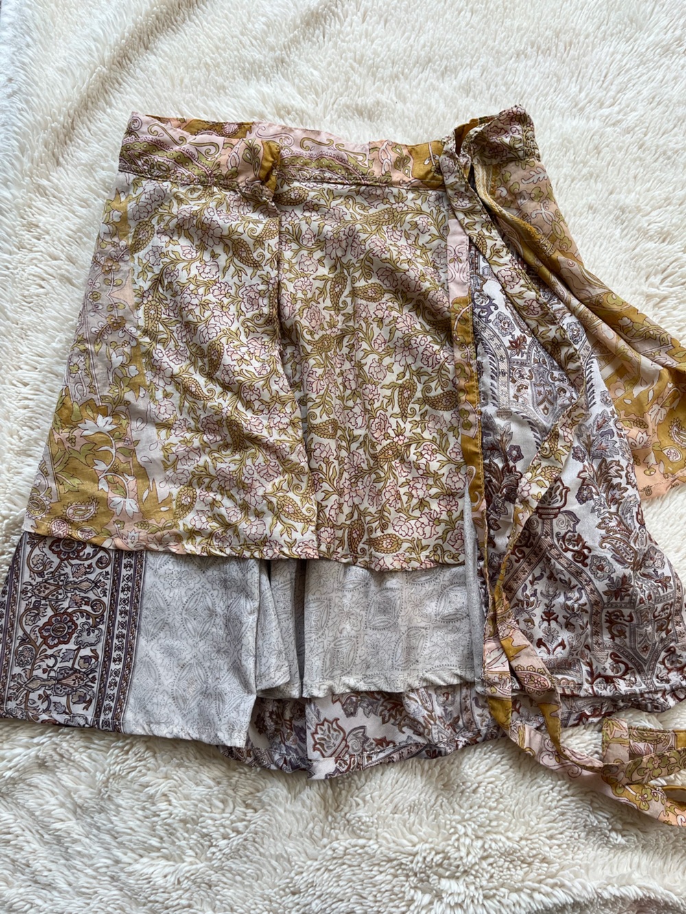 Vintage 2000s Kariza Silk Wrap Skirt